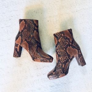 H&M Animal Print Platform Boots / Heels